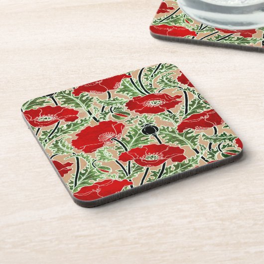 Red Poppy Getränkeuntersetzer (Linke Seite)