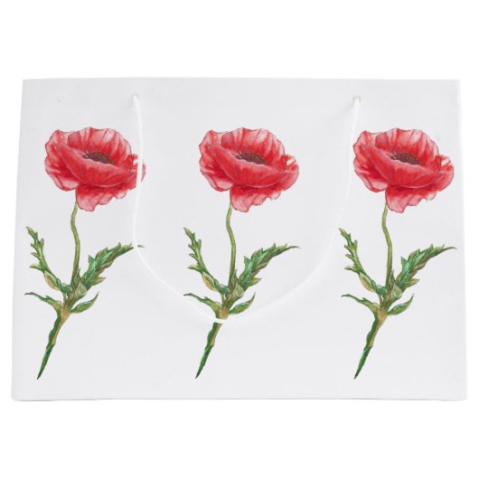 Red Poppy Gift Bag Große Geschenktüte (Vorderseite)