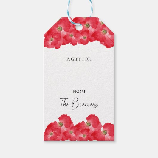 Red Poppy Gift Tags Geschenkanhänger (Vorderseite)