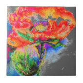 Red Poppy - grau Fliese (Vorderseite)