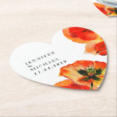 Red Poppy Illustration Florentiner Kunsthochzeit Untersetzer (angewinkelt)