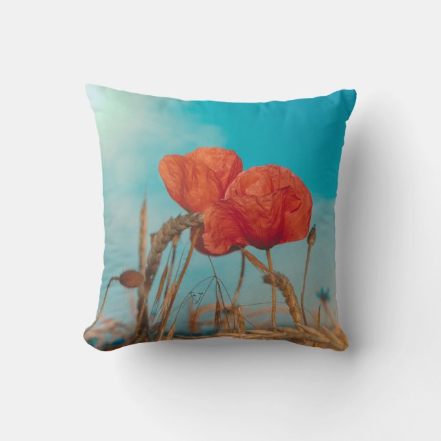 Red Poppy Kissen (Vorderseite)