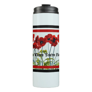 Red Poppy Line Tänzer Art Thermal Tumbler Thermosbecher