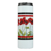 Red Poppy Line Tänzer Art Thermal Tumbler Thermosbecher (Rückseite)