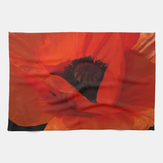 Red Poppy Macro Handtuch (Horizontal)