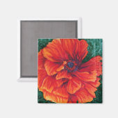 Red Poppy Magnet (Vorderseite/Rückseite)