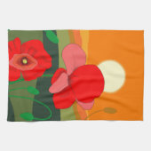 Red Poppy Meadow bei Sunset Geschirrtuch (Horizontal)