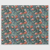 Red Poppy Meadow Geschenkpapier (Flach)