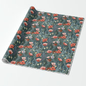 Red Poppy Meadow Geschenkpapier (Ungerollt)