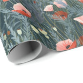 Red Poppy Meadow Geschenkpapier (Rolleneckpunkt)