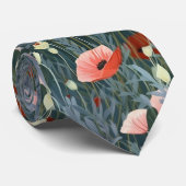 Red Poppy Meadow Krawatte (Gerollt)