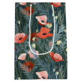 Red Poppy Meadow Mittlere Geschenktüte (Rückseite)