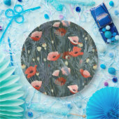Red Poppy Meadow Pappteller (Party)