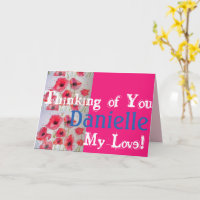Red Poppy Mohn Denken Sie an Ihre Ladys Name Card