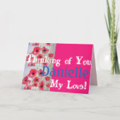 Red Poppy Mohn Denken Sie an Ihre Ladys Name Card Karte (Vorderseite)