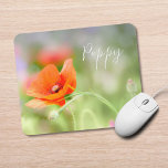 Red Poppy Mousepad<br><div class="desc">Mein Originalfoto einer Blume aus rotem Mohn. Der Text kann auf Wunsch ersetzt oder entfernt werden.</div>