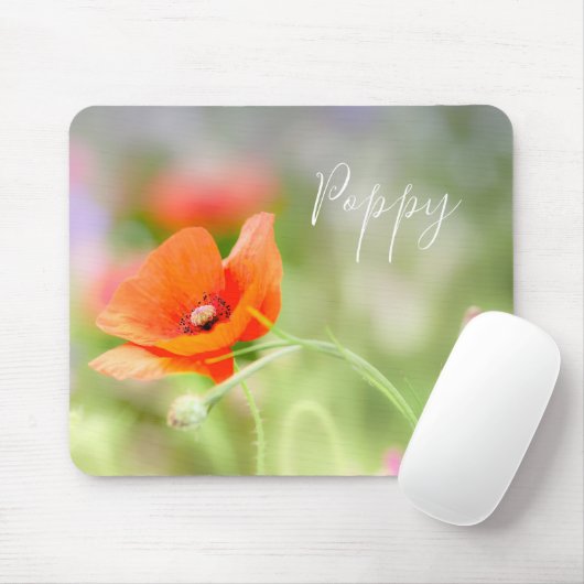 Red Poppy Mousepad (Mit Mouse)