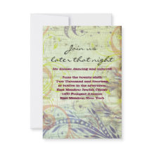 RED POPPY MUSICAL Bat Mitzvah Party Card