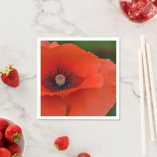 Red Poppy Napkin Serviette (Beispiel)