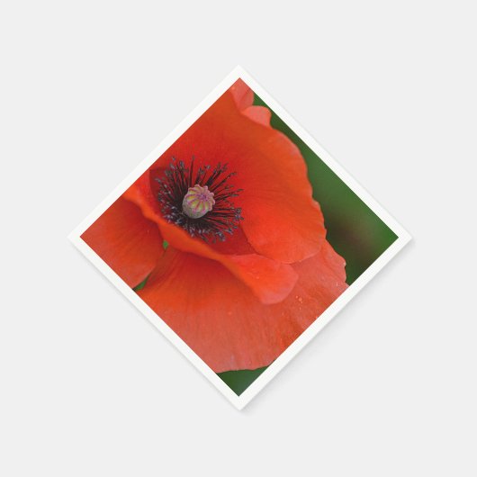 Red Poppy Napkin Serviette (Ecke)