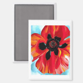 „Red Poppy No VI“ , Georgia O'Keeffe, Magnet (Vorderseite/Rückseite)