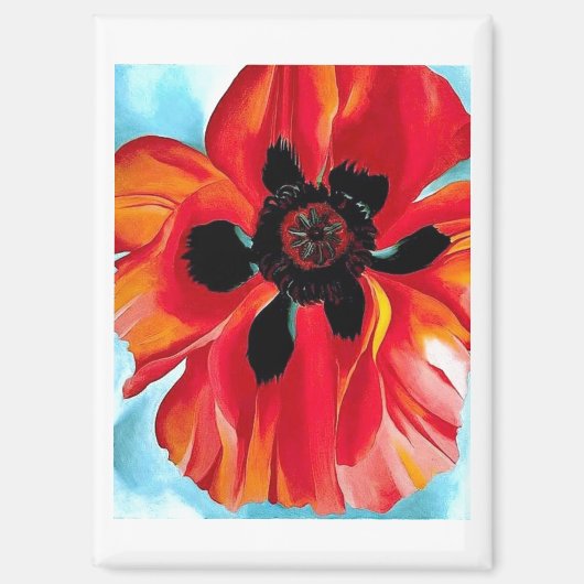 „Red Poppy No VI“ , Georgia O'Keeffe, Magnet (Vorderseite)