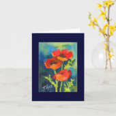 RED POPPY Note Card Karte (Gelbe Blume)