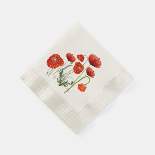 RED POPPY Parade Floral Serviette (Ecke)