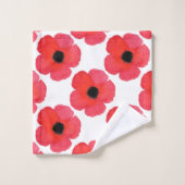 Red Poppy Pattern Badhandtuch Set (Waschlappen)