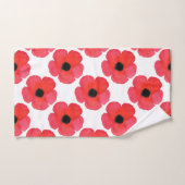Red Poppy Pattern Badhandtuch Set (Handtuch)