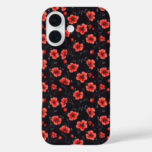 Red Poppy Pattern Case-Mate iPhone Hülle (Rückseite)