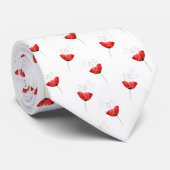 Red Poppy Pattern Krawatte (Gerollt)