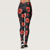 Red Poppy Pattern Leggings (Rückseite)