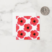 Red Poppy Pattern Mitteilungskarte (Vorderseite/Rückseite Beispiel)