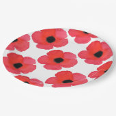 Red Poppy Pattern Pappteller (Schrägansicht)