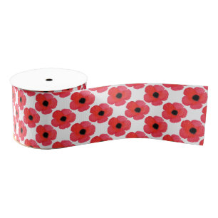 Red Poppy Pattern Ripsband