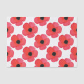 Red Poppy Pattern Seidenpapier (Vorderseite)