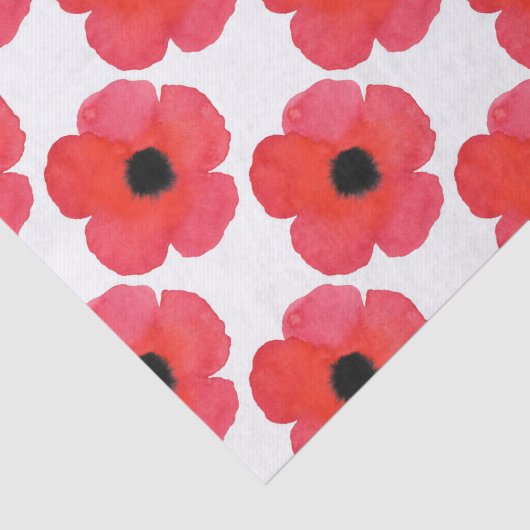 Red Poppy Pattern Seidenpapier (Ausschnitt)
