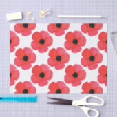 Red Poppy Pattern Seidenpapier (Handwerk)