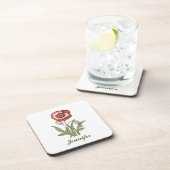 Red Poppy Personalizable Getränkeuntersetzer (Rechte Seite)