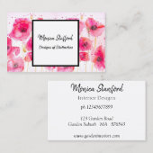Red Poppy Poppies Blume Aquarell Business Card Visitenkarte (Vorne/Hinten)