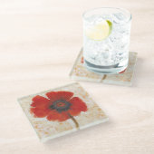 Red Poppy Portrait Glasuntersetzer (Schrägansicht)
