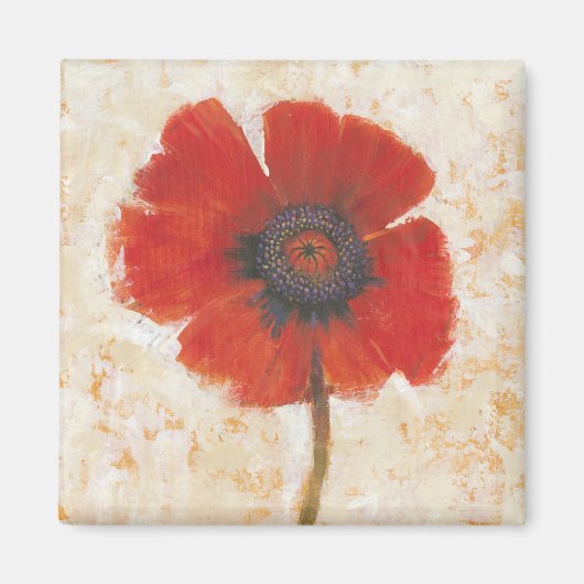 Red Poppy Portrait Magnet (Vorne)