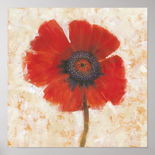 Red Poppy Portrait Poster (Vorne)
