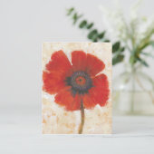 Red Poppy Portrait Postkarte (Stehend Vorderseite)
