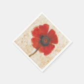 Red Poppy Portrait Serviette (Ecke)