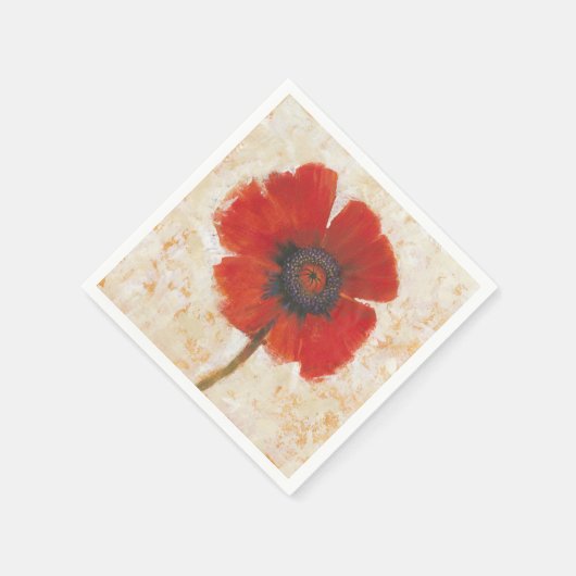 Red Poppy Portrait Serviette (Ecke)