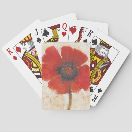 Red Poppy Portrait Spielkarten (Rückseite)