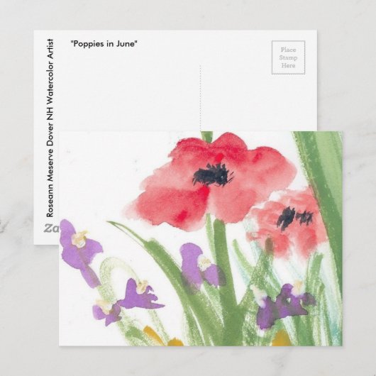 Red Poppy Postkarte (Vorne/Hinten)