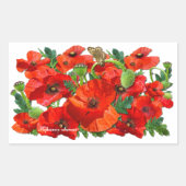 RED POPPY ~ Rectangle Stickers (Vorderseite)
